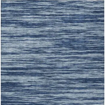10' X 14' Blue And Navy Blue Abstract Washable Indoor Outdoor Area Rug