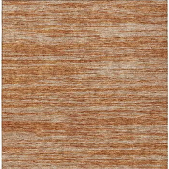 3' X 5' Copper And Rust Abstract Washable Indoor Outdoor Area Rug