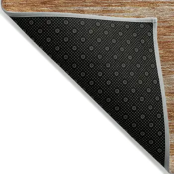 5' X 8' Copper And Rust Abstract Washable Indoor Outdoor Area Rug