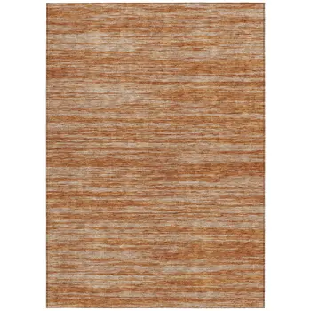 5' X 8' Copper And Rust Abstract Washable Indoor Outdoor Area Rug