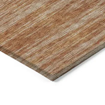 10' X 14' Copper And Rust Abstract Washable Indoor Outdoor Area Rug