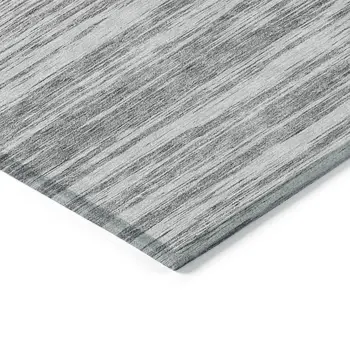 8' X 10' Gray And Ivory Abstract Washable Indoor Outdoor Area Rug