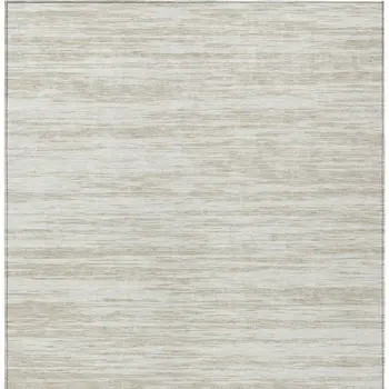 3' X 5' Ivory And Beige Abstract Washable Indoor Outdoor Area Rug