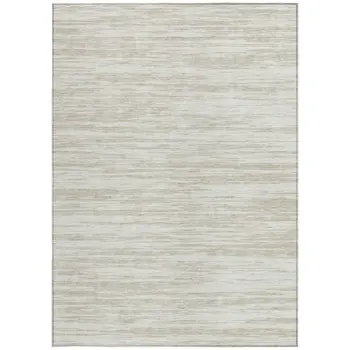 9' X 12' Ivory And Beige Abstract Washable Indoor Outdoor Area Rug