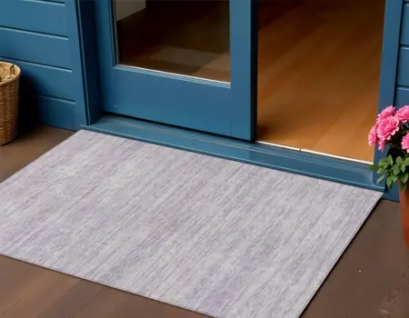 3' X 5' Lavender And Lilac Abstract Washable Indoor Outdoor Area Rug