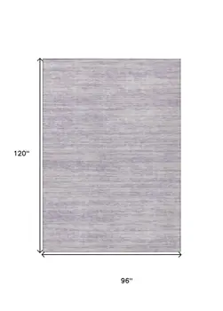 8' X 10' Lavender And Lilac Abstract Washable Indoor Outdoor Area Rug