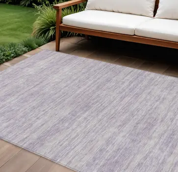 8' X 10' Lavender And Lilac Abstract Washable Indoor Outdoor Area Rug