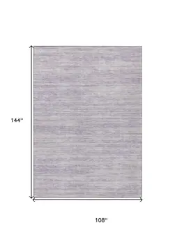 9' X 12' Lavender And Lilac Abstract Washable Indoor Outdoor Area Rug