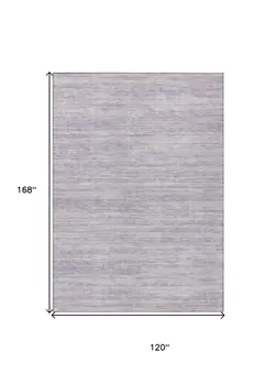 10' X 14' Lavender And Lilac Abstract Washable Indoor Outdoor Area Rug