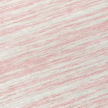 8' Pink And Ivory Round Abstract Washable Indoor Outdoor Area Rug