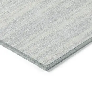 3' X 5' Silver And Ivory Abstract Washable Indoor Outdoor Area Rug