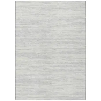 9' X 12' Silver And Ivory Abstract Washable Indoor Outdoor Area Rug