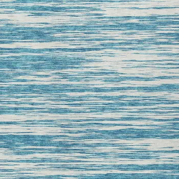 10' X 14' Teal Blue And Ivory Abstract Washable Indoor Outdoor Area Rug