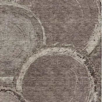 9' X 12' Chocolate And Beige Faux Bois Washable Indoor Outdoor Area Rug
