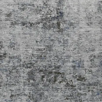 9' X 12' Gray And Silver Abstract Washable Indoor Outdoor Area Rug