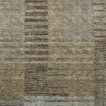 3' X 5' Taupe Brown And Gray Striped Washable Indoor Outdoor Area Rug