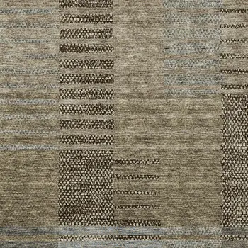 8' X 10' Taupe Brown And Gray Striped Washable Indoor Outdoor Area Rug