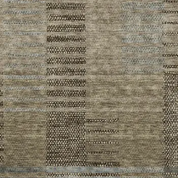 9' X 12' Taupe Brown And Gray Striped Washable Indoor Outdoor Area Rug