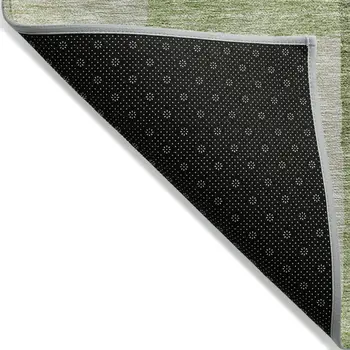 8' X 10' Green Sage And Beige Geometric Washable Indoor Outdoor Area Rug