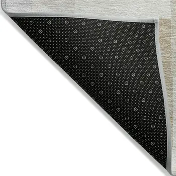 10' X 14' Ivory Beige And Gray Geometric Washable Indoor Outdoor Area Rug