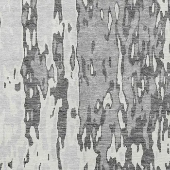 3' X 5' Gray And Ivory Abstract Washable Indoor Outdoor Area Rug