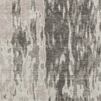 9' X 12' Taupe And Ivory Abstract Washable Indoor Outdoor Area Rug
