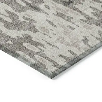 10' X 14' Taupe And Ivory Abstract Washable Indoor Outdoor Area Rug