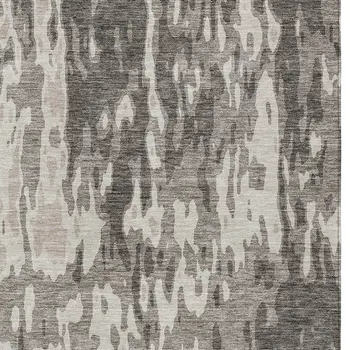 10' X 14' Taupe And Ivory Abstract Washable Indoor Outdoor Area Rug