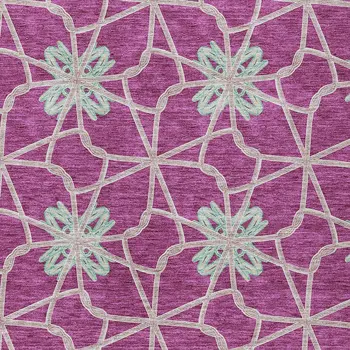 5' X 8' Blush And Aqua Geometric Washable Indoor Outdoor Area Rug