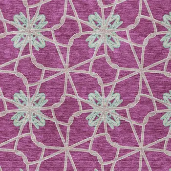 8' X 10' Blush And Aqua Geometric Washable Indoor Outdoor Area Rug