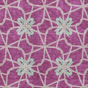 10' X 14' Blush And Aqua Geometric Washable Indoor Outdoor Area Rug