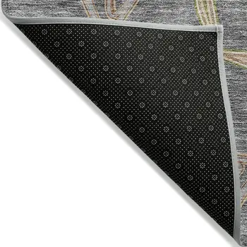 10' X 14' Gray And Brown Geometric Washable Indoor Outdoor Area Rug