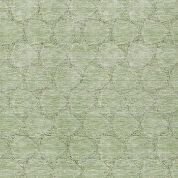 5' X 8' Sage And Ivory Geometric Washable Indoor Outdoor Area Rug