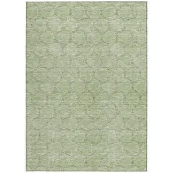 8' X 10' Sage And Ivory Geometric Washable Indoor Outdoor Area Rug
