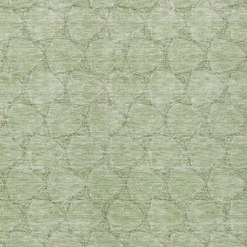 8' X 10' Sage And Ivory Geometric Washable Indoor Outdoor Area Rug