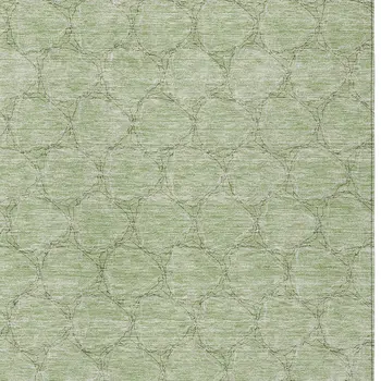 9' X 12' Sage And Ivory Geometric Washable Indoor Outdoor Area Rug