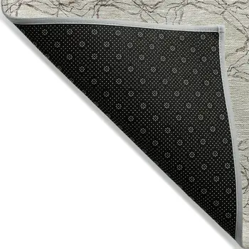 5' X 8' Beige And Taupe Geometric Washable Indoor Outdoor Area Rug