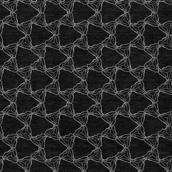 5' X 8' Black And White Geometric Washable Indoor Outdoor Area Rug