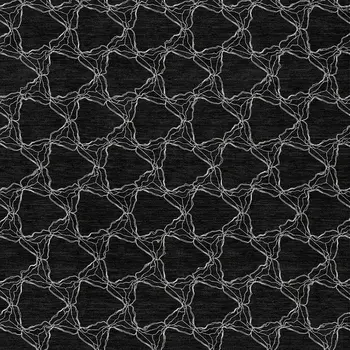 9' X 12' Black And White Geometric Washable Indoor Outdoor Area Rug
