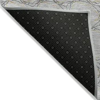 5' X 8' Gray And Black Geometric Washable Indoor Outdoor Area Rug