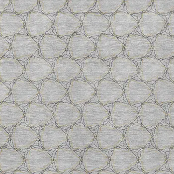 8' X 10' Gray And Black Geometric Washable Indoor Outdoor Area Rug