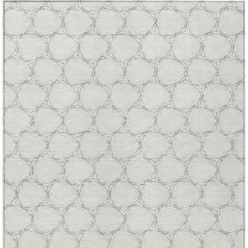 3' X 5' Ivory And Black Geometric Washable Indoor Outdoor Area Rug