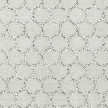 5' X 8' Ivory And Black Geometric Washable Indoor Outdoor Area Rug