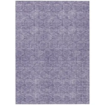 3' X 5' Lavender And Ivory Geometric Washable Indoor Outdoor Area Rug