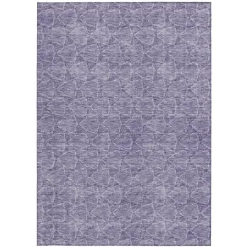 5' X 8' Lavender And Ivory Geometric Washable Indoor Outdoor Area Rug