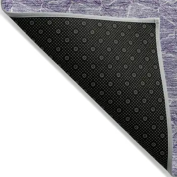 5' X 8' Lavender And Ivory Geometric Washable Indoor Outdoor Area Rug