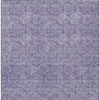 5' X 8' Lavender And Ivory Geometric Washable Indoor Outdoor Area Rug