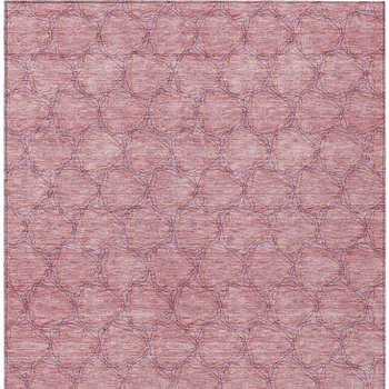 3' X 5' Pink And Purple Geometric Washable Indoor Outdoor Area Rug