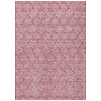 3' X 5' Pink And Purple Geometric Washable Indoor Outdoor Area Rug