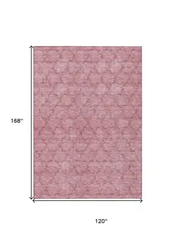 10' X 14' Pink And Purple Geometric Washable Indoor Outdoor Area Rug